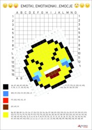 kodowanka EMOTKA 1, emotikon, emocje, buźka, dyktando graficzne, kodowanie