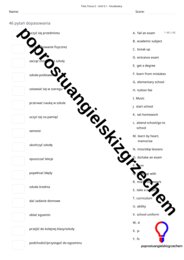 Focus 2 – Unit 5 – testy