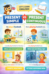 Present Simple vs Present Continuous- klasa 4