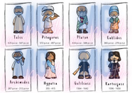 Dzień matematyki - Znani matematycy - kolorowanka, karty, fiszki