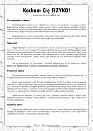 Klasa 7. Fizyka. Powtórzenie wiadomości z klasy siódmej. Kocham Cię fizyko! Gra. Zabawa. Praca grupowa. MOC powtórki.