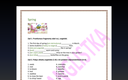 Spring- cztery ćwiczenia związane z wiosną i ogrodem +klucz