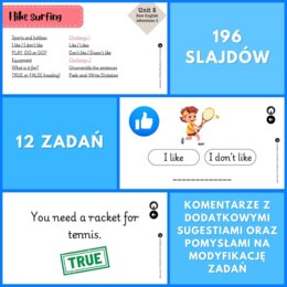 Prezentacja New English Adventure 3 – Unit 8 I like surfing