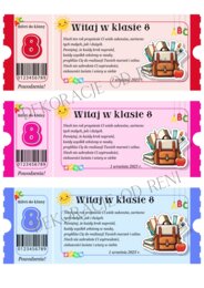 Powitalny Bilet do Klasy 8