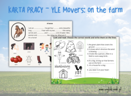 Karta pracy ON THE FARM - Cambridge ESOL exam YLE Movers