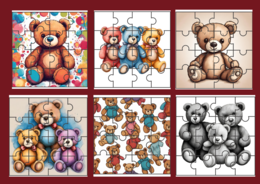 DZIEŃ PLUSZOWEGO MISIA - PUZZLE - 10 obrazków - ćwiczenia redakcyjne