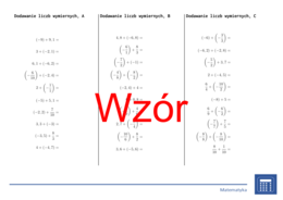 Dodawanie liczb wymiernych | matematyka | 26 kolumn