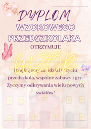 Dyplomy przedszkolaka, dyplom przedszkolaka, przedszkole