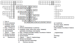 Logogryf na podsumowanie lekcji muzyki o balecie