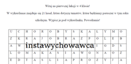 Przyroda wykreślanka-co będziemy robić?
