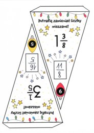 Liczby mieszane - ułamkowa girlanda świąteczna