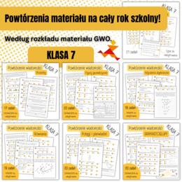 POWTÓRZENIA MATERIAŁU w klasie 7 - GWO - PAKIET 7 materiałów
