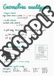 Notatka - GEOMETRIA ANALITYCZNA - MATURA