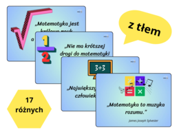 Matematyczne cytaty – 17x3 kart inspirujących – wersja pełna i ekonomiczna do wydruku