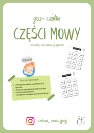 Gra "Czółko"- Części mowy (rzeczownik, przymiotnik, czasownik)