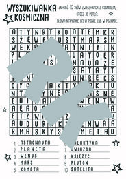 Kosmiczna wyszukiwanka. Wykreślanka.