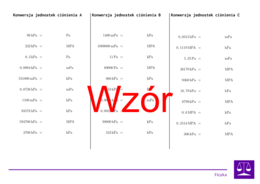 Konwersja jednostek ciśnienia | matematyka | 26 kolumn