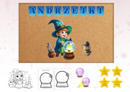 ANDRZEJKI - dekoracja, napis, wróżba z latarka, kolorowanka