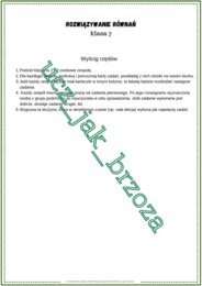 Rozwiązywanie równań, równania, klasa 7, praca w grupach, wyścigi rzędów