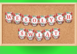 Wesołych Świat - girlanda wzór 2