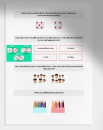 Więcej, mniej, tyle samo. Karta pracy. Sprawdzian