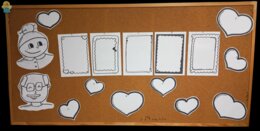 Gotowy zestaw dekoracyjny na Dzień Babci i Dziadka — czarno-biały PDF do druku