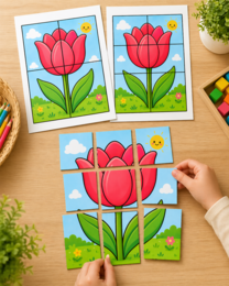 Tulipanowa układanka 4 elementy / 6 elementów / 9 elementów