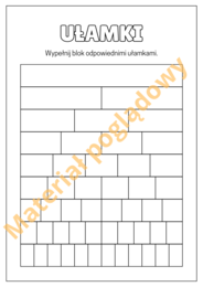 Ułamki zwykłe - graficzna reprezentacja, blok ułamkowy (wprowadzenie pojęcia oraz skracanie/rozszerzanie ułamków zwykłych)
