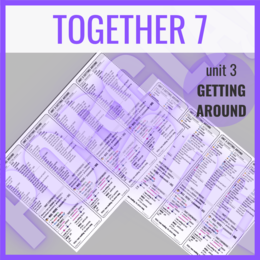 Together 7 unit 3 GETTING AROUND- zakładki do książki / słownictwo i gramatyka