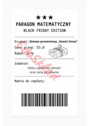 ⭐53 PARAGONY MATEMATYCZNE – BLACK FRIDAY EDITION (różne poziomy trudności / podwójne rabaty/ zamiast kartkówki)