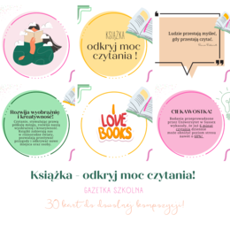 Książka - odkryj MOC czytania - gazetka szkolna