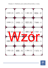 Domino - Dzielenie przez jednocyfrową liczbę z resztą | matematyka