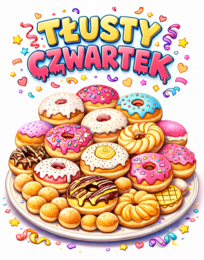 Kolorowanka A4 – TŁUSTY CZWARTEK (pączki) – do druku