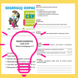 Egzamin ósmoklasisty / przykładowy arkusz nr 9: Mały Książę, recykling, ogłoszenie