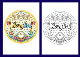 ✨ Noworoczne mandale do kolorowania – idealne na start Nowego Roku! ✨ - 12 szt.