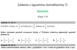 Równania - zadania z egzaminu ósmoklasisty
