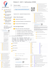 Brainy 6 – Unit 5 – karta pracy