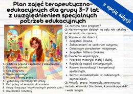 Plan zajęć terapeutyczno-edukacyjnych dla grupy 3–7 lat z uwzględnieniem specjalnych potrzeb edukacyjnych