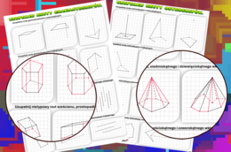 (klasa 5 klasa 6) Uzupełnianie rzutów brył (graniastosłupów i ostrosłupów) - 2 karty pracy.