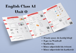 English Class A1 Unit 0 - Zestaw uzupełniających ćwiczeń - karty pracy - pierwsze lekcje w 4 klasie + KARTKÓWKA