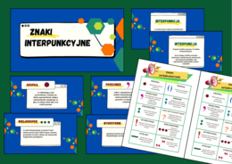 ZNAKI INTERPUNKCYJNE - interpunkcja - prezentacja - 24 slajdy + wklejka - kl. 4-6