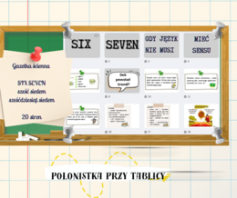 Gazetka „SIX SEVEN — gdy język nie musi mieć sensu” gazetka ścienna, gazetka całoroczna, młodzieżowe słowo roku