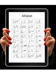 Alfabet czarno-biały z obrazkami + wklejki do zeszytów