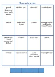 Powtórz przed egzaminem - "literackie bingo"