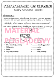 Projekt edukacyjny - klasa 6, 7, 8. Innowacja pedagogiczna. Obliczenia praktyczne. Matematyka od kuchni.