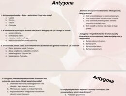 Test wprowadzający z lektury Antygona