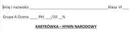Kartkówka - hymn narodowy