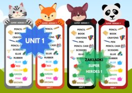 Super Heroes 1 zakładki do książki unit 1