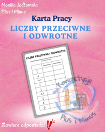 Liczby przeciwne i odwrotne Karta Pracy
