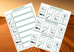 "W PUSTYNI I W PUSZCZY" – ikonki – wklejki – karta pracy – lektury 4-6